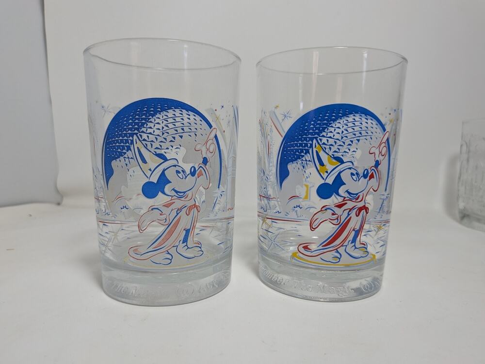 McDonalds Walt Disney World 25th Anniversary Glass Cup Mickey Mouse Vintage (2)